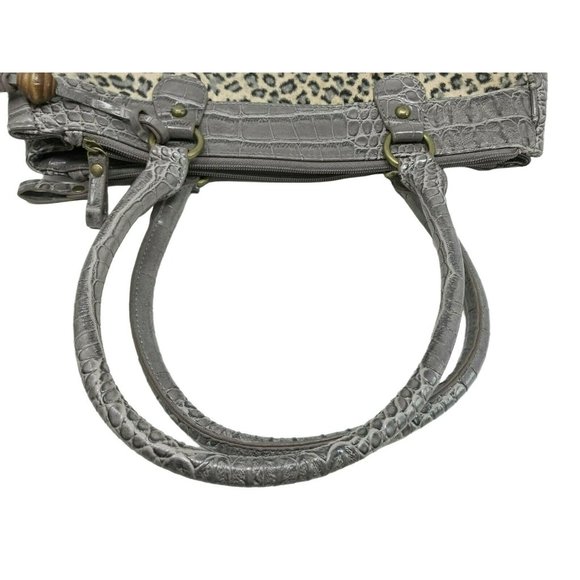 WILD Handbag Faux CROCcodile skin Leather and CHEETAH Print Purse - Picture 7 of 12